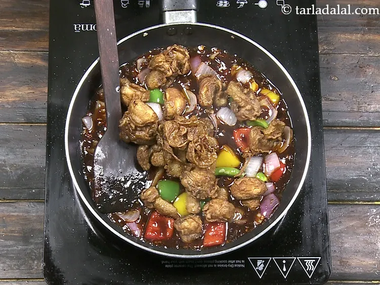 Step 39 – Add the deep fried mushrooms.