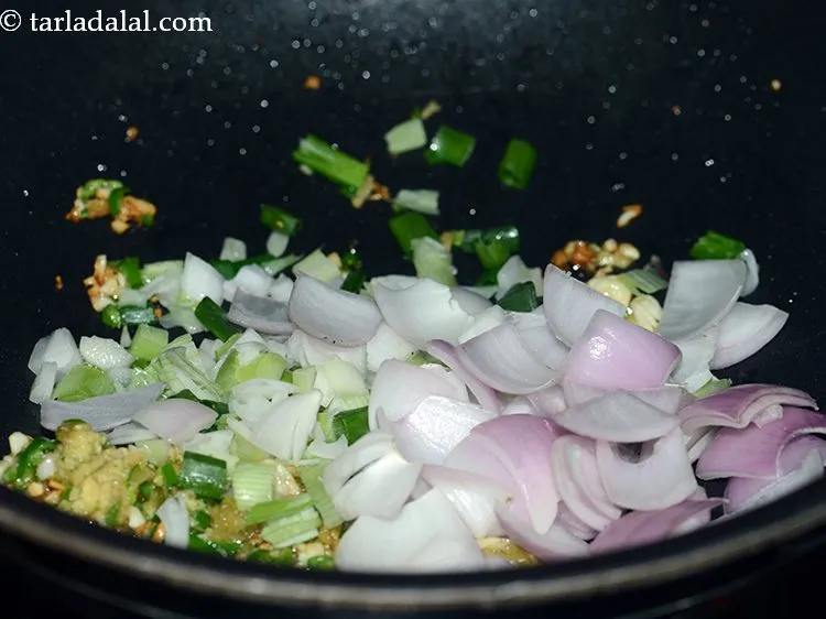 Step 23 – Add onion cubes.