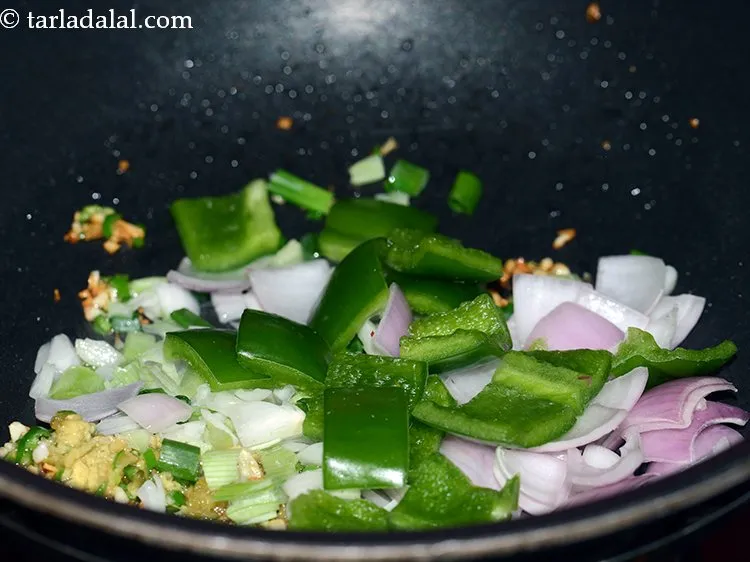 Step 24 – Add capsicum cubes.