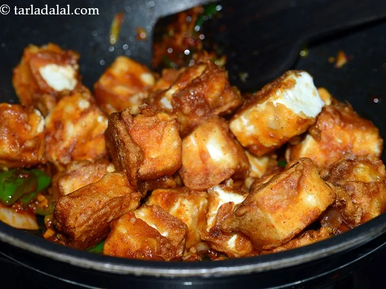 Step 31 – Add deep fried paneer.