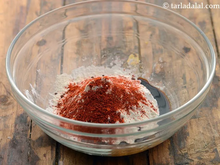 Step 8 – Add red chilli powder. It will help in giving a nice colour to our fried …