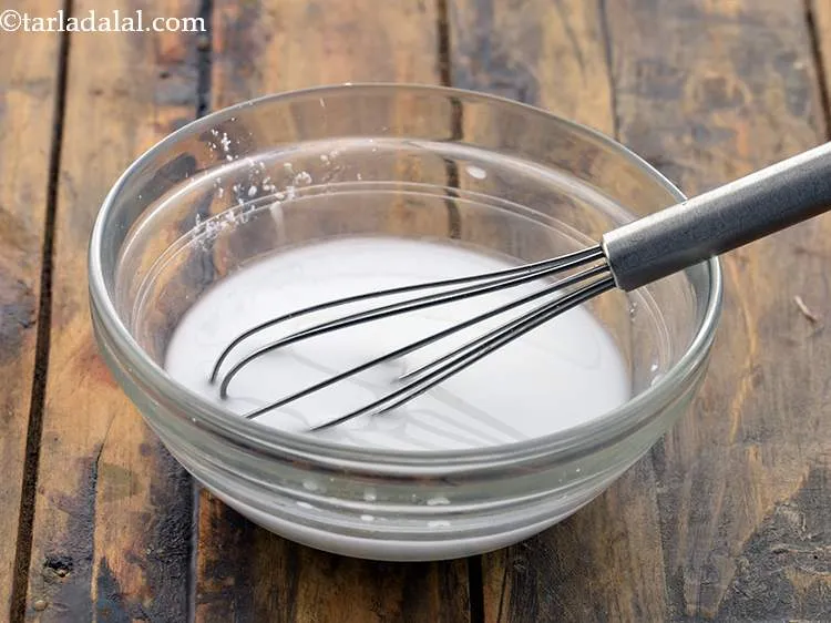 Step 15 – Mix well and keep aside. This is known as a corn-flour slurry.