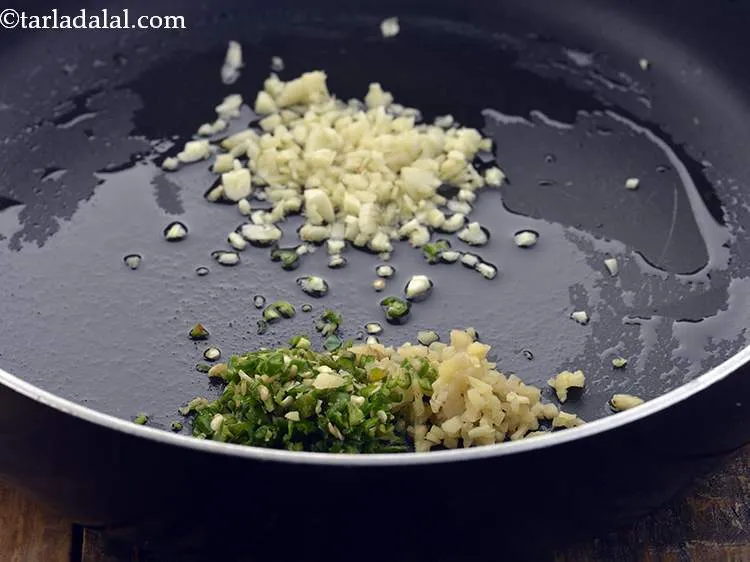 Step 18 – Add the ginger and green chillies. You can even put cubes of onions, bell peppers …