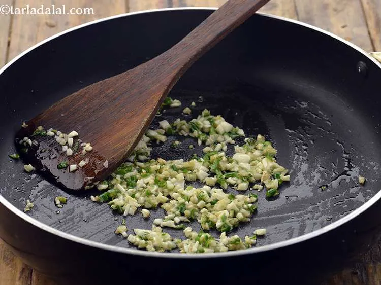 Step 19 – Saut&eacute; on a high flame for a few seconds. It is important to fry vegetables …