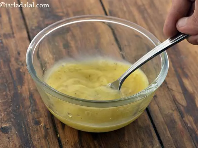 Step 16 – Whisk together everything well. You can beat the egg if you like fluffy eggs.