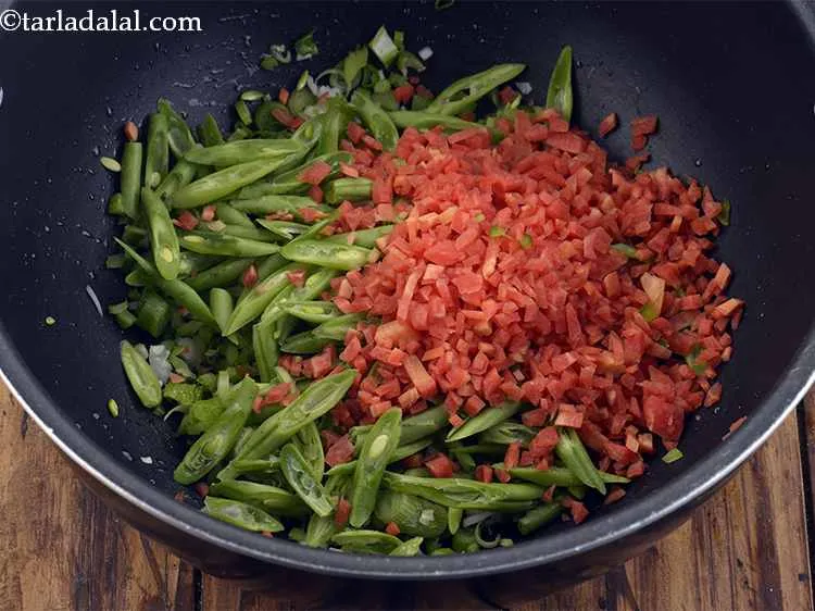 Step 21 – Add the carrots. French beans and carrots are hard vegetables, if you do not prefer …