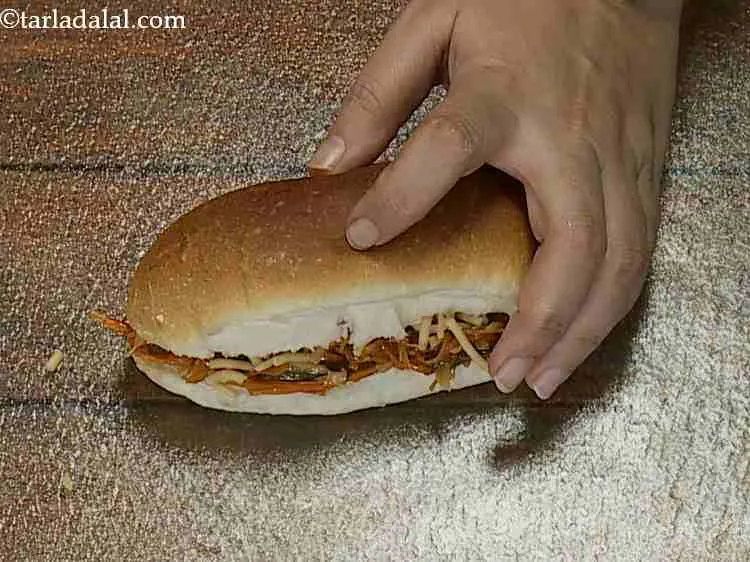 Step 16 – Close the hot dog roll.