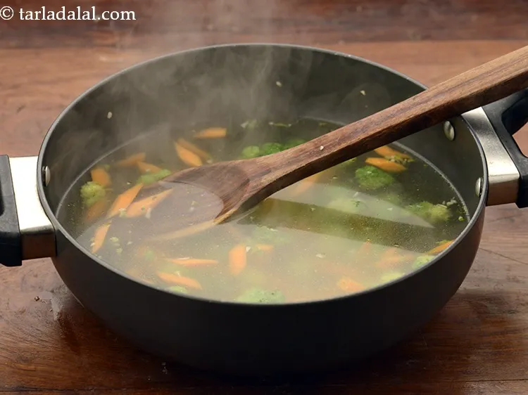 Step 24 – Mix <strong>Chinese vegetable clear soup recipe | veg clear soup | easy healthy veg clear …