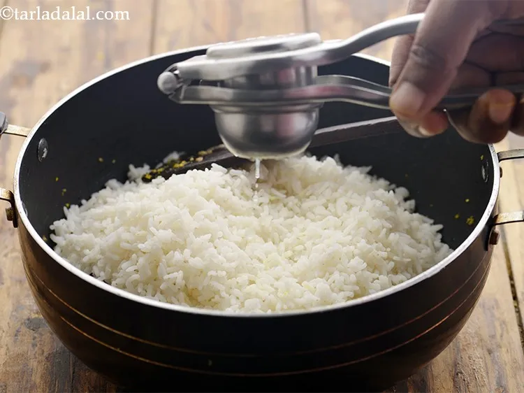 Step 22 – Add lemon juice. Add lemon juice only at the end while mixing the rice or …