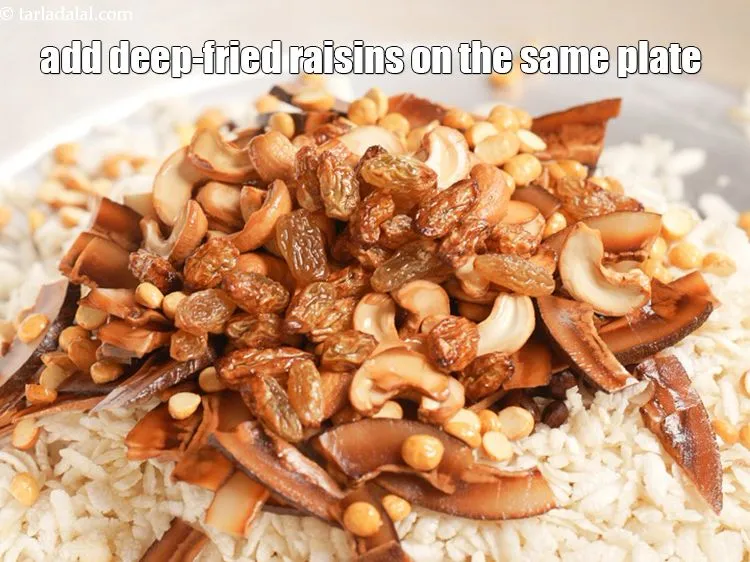 Step 19 – Add fried raisins to the same plate.&nbsp;