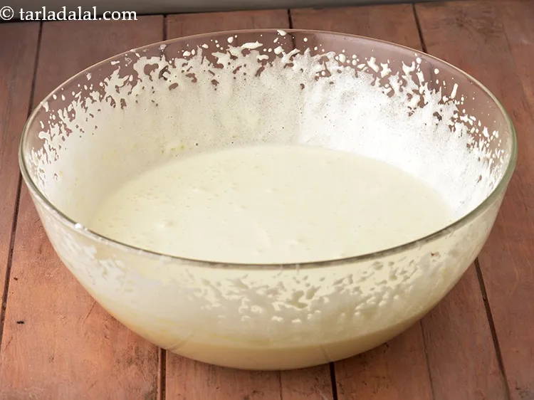 Step 41 – Beat it with an electric beater for 8 minutes. The mixture will look airy, fluffy …