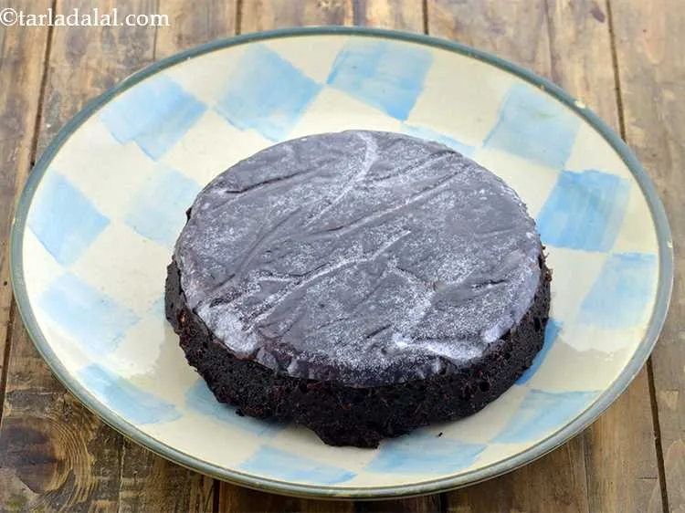 Step 25 – Now you can unmould the <strong>Chocolate brownie</strong>. Turn the bowl upside down on a clean …