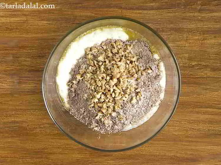 Step 17 – Add the chopped walnuts and mix well.