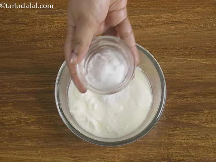 Step 6 – Also, add the baking powder.