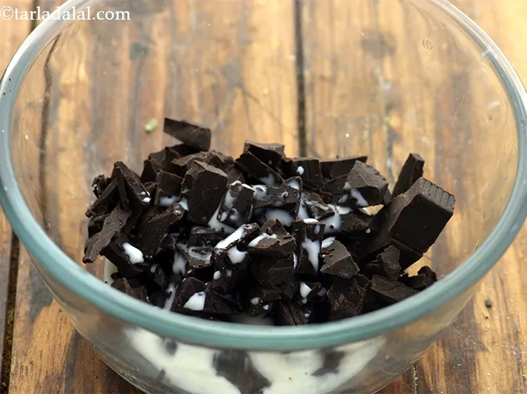 Step 4 – Combine the chocolate with 2 tbsp of milk in a microwave safe bowl.