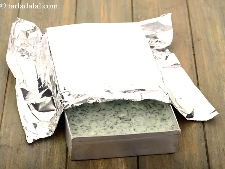 Step 26 – Cover with an aluminium foil and freeze for approx. 10 hours or till set.