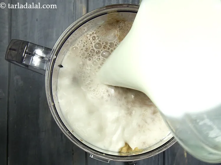 Step 3 – Add chilled milk. For a <strong>vegan chocolate peanut butter milkshake</strong>, make use of almond and …