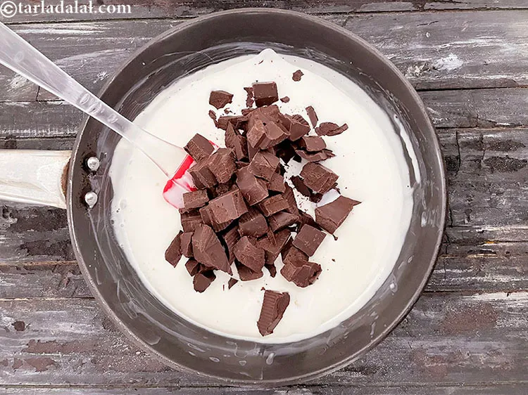 Step 17 – Add the dark chocolate.