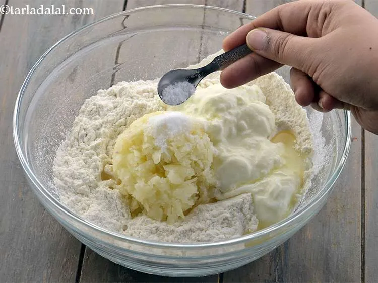 Step 4 – Add the oil and salt.