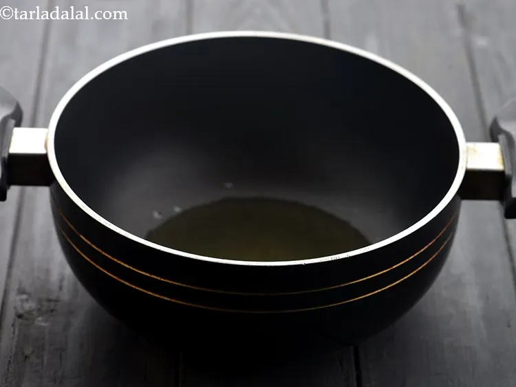 Step 11 – For the chole, heat the oil in a deep non-stick pan. Butter/ghee can also be …