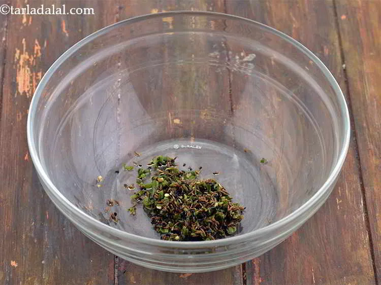 Step 26 – Transfer this tempering into a deep bowl, big enough for all the ingredients.