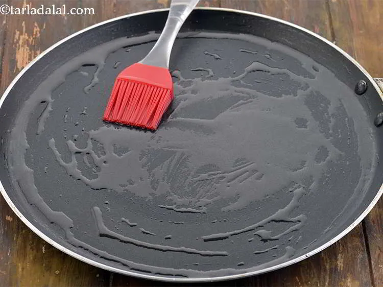 Step 38 – Heat a non-stick tava (griddle) and grease it with a about 1 tbsp&nbsp; oil. We …