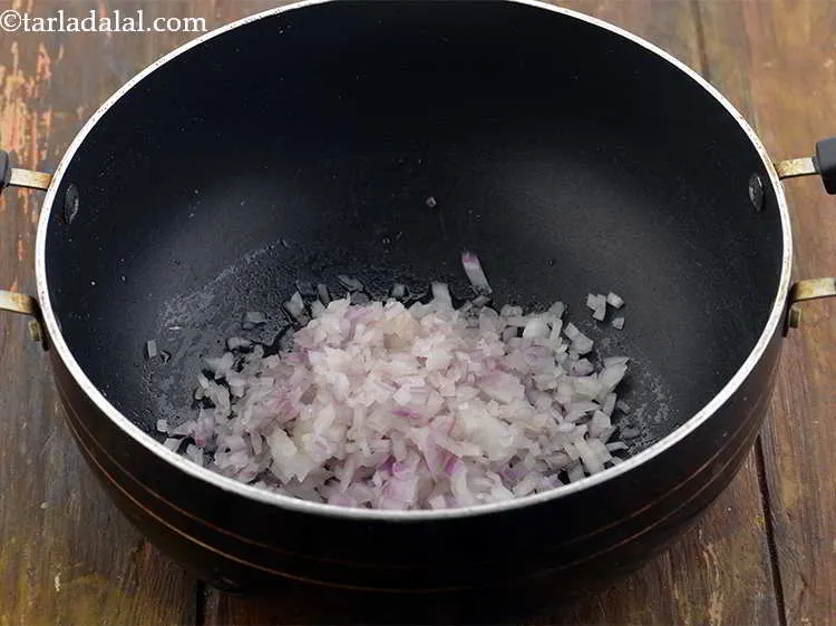 Step 8 – Now, add the onions.