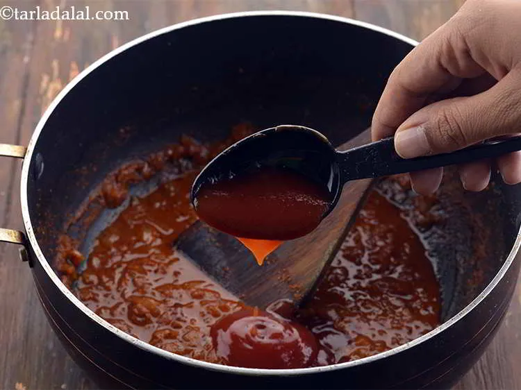 Step 17 – Add the tomato ketchup for a slight sweetness. We have used tomato ketchup as it …
