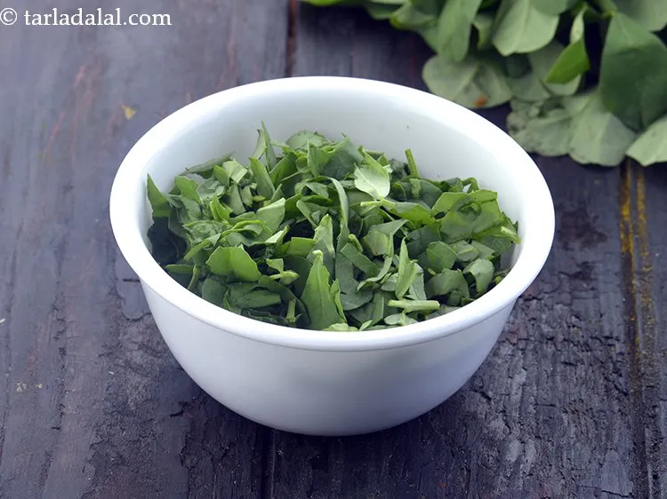 Step 9 – <p>Add 1/2 cup&nbsp;<a href="https://www.tarladalal.com/glossary-chopped-fenugreek-811i">chopped fenugreek (methi)</a>.&nbsp; <a href="https://www.tarladalal.com/recipes-using-Fenugreek-leaves-373">Fenugreek leaves</a>&nbsp;help in improving glucose and insulin responses, …