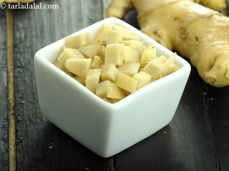 Step 15 – Add 1/2 tsp&nbsp;finely&nbsp;<a href="https://www.tarladalal.com/glossary-chopped-ginger-786i">chopped ginger (adrak)</a>.&nbsp;<a href="https://www.tarladalal.com/recipes-using-ginger-453">Ginger</a>&nbsp;is an effective cure for congestion,&nbsp;<a href="https://www.tarladalal.com/recipes-for-Home-Remedies-for-sore-throat-throat-pain-474">sore throat</a>,&nbsp;<a href="http://www.tarladalal.com/recipes-for-Home-Remedies-for-Cough-Colds-467">cold …