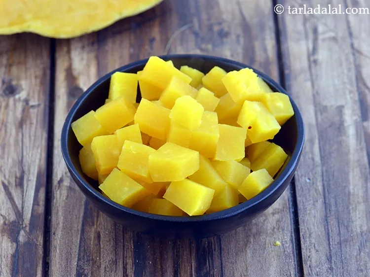 Step 25 – Add 3/4 cup&nbsp;<a href="https://www.tarladalal.com/glossary-chopped-and-parboiled-red-pumpkin-2682i">chopped and parboiled pumpkin ( kaddu/ bhopla)</a>.&nbsp;A cup of&nbsp;<a href="https://www.tarladalal.com/recipes-using-red-pumpkin-595">pumpkin</a>&nbsp;cubes fulfils your …