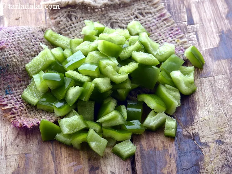 Step 48 – If you don&rsquo;t have coloured capsicum, you can use any one capsicum.&nbsp;