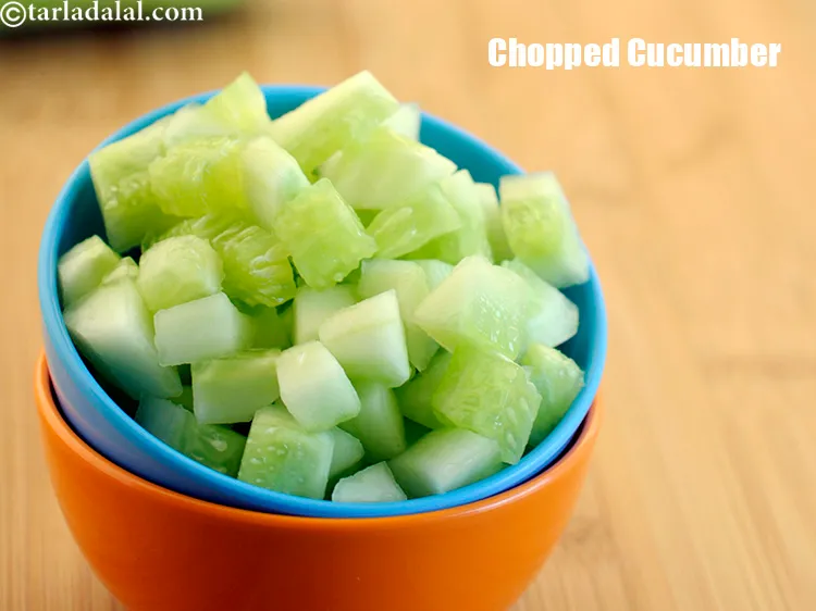 Step 29 – Add 1/2 cup&nbsp;<a href="https://www.tarladalal.com/glossary-chopped-cucumber-795i">roughly chopped cucumber</a>.&nbsp;With that high water content,&nbsp;<a href="https://www.tarladalal.com/recipes-using-cucumber-321" target="_blank">cucumber</a>&nbsp;act as a broom …