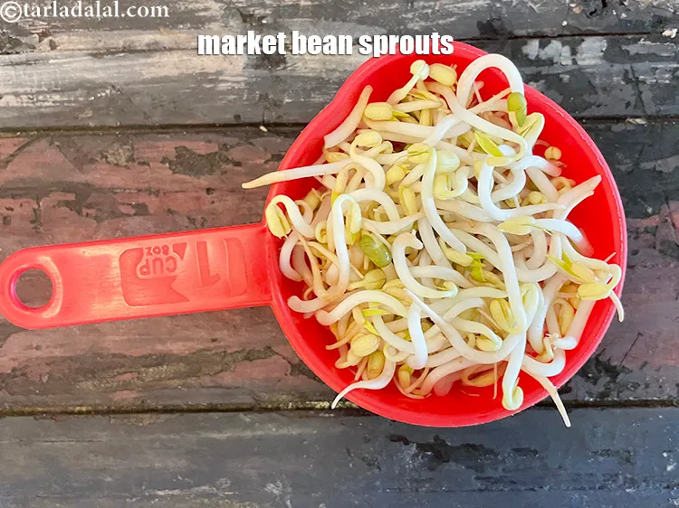 Step 3 – This is what bean sprouts bough from the market look like.