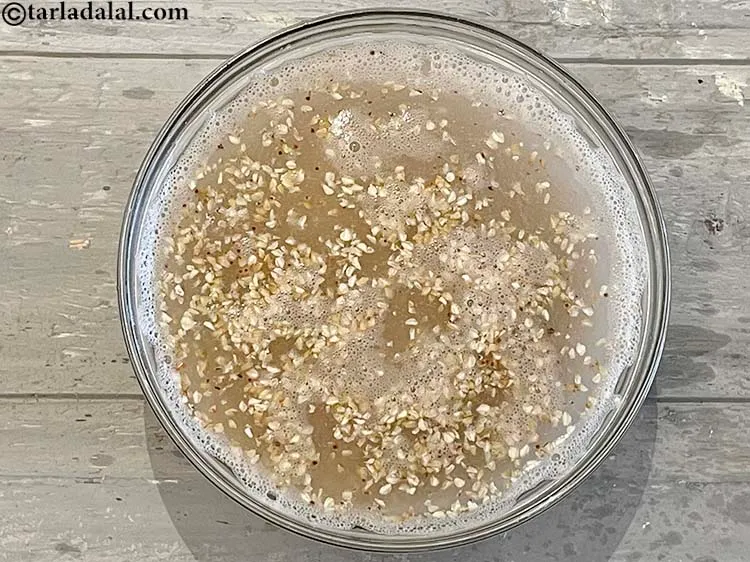 Step 36 – Wash buckwheat with your fingers only once as we want to remove the starch from …