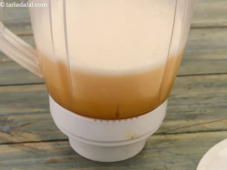 Step 6 – Blend all the ingredients till smooth and frothy. This is how the <strong>orange and coconut …