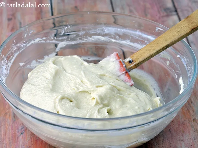 Step 26 – Mix gently, using a spatula. The batter is ready.