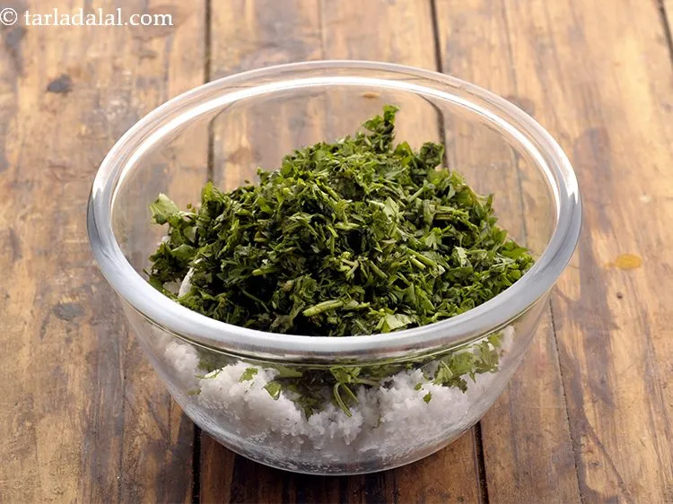 Step 7 – Add finely chopped coriander.