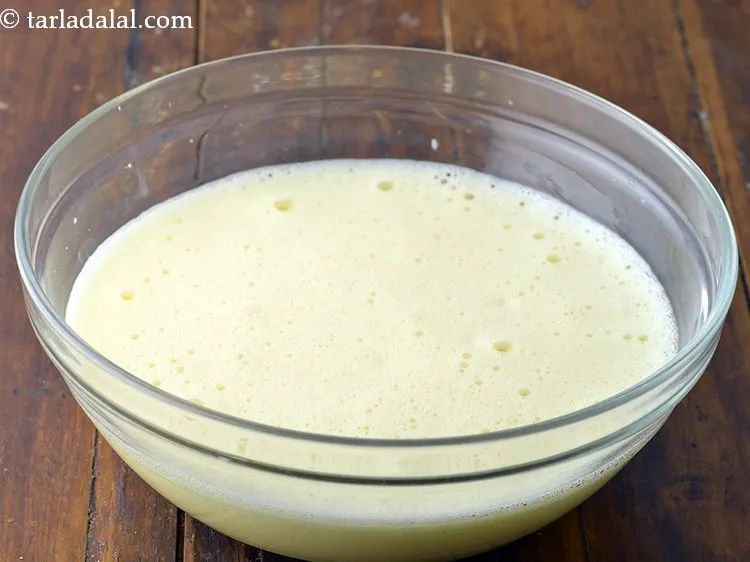 Step 6 – Crack the eggs in a deep bowl and beat it using an electric beater.