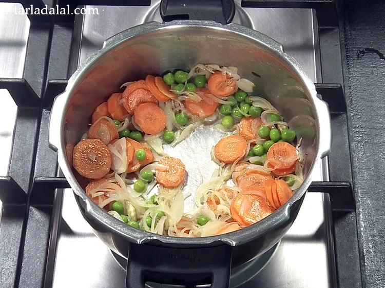 Step 30 – Saut&eacute; on a medium flame for 1 minute.