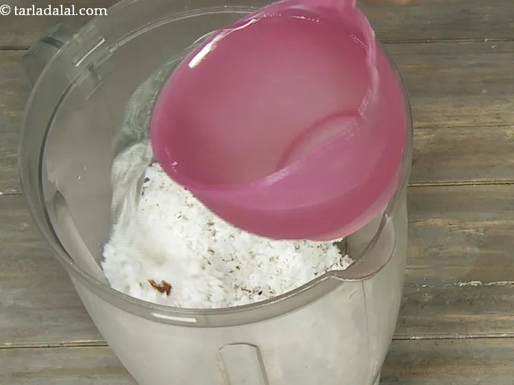 Step 12 – Add 1 cup of warm water in a mixer. Warm water helps in softening the …