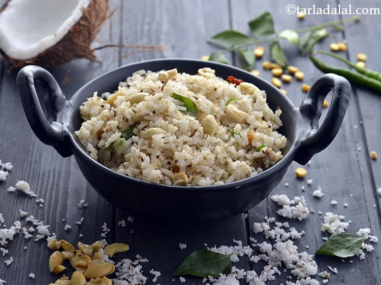 Step 30 – Serve the <strong>Coconut Rice</strong> hot garnished with saut&eacute;ed cashewnuts. You can enjoy coconut rice with …