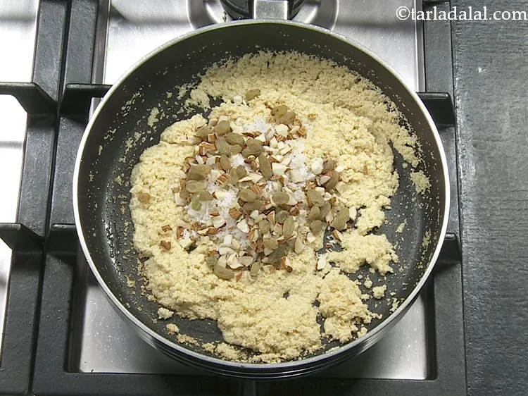 Step 7 – <p>Add the raisins. Other dry fruits like cashew nuts, pistachios can also be added for …