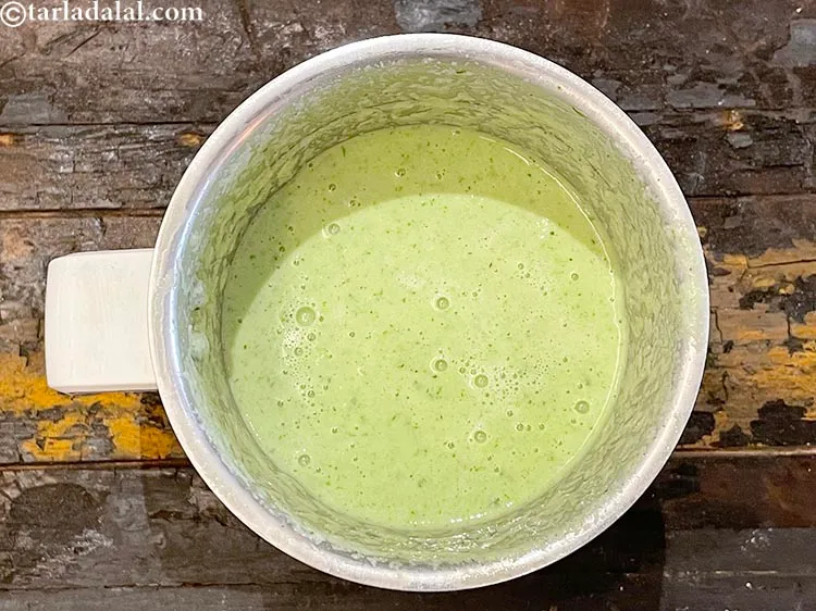 Step 9 – Blend in a mixer. After blending for a while we can see that the soup …