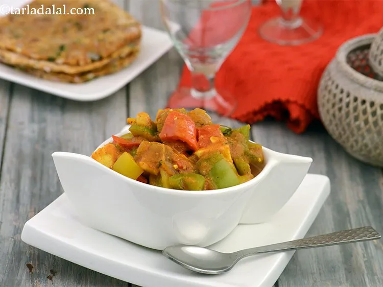Step 9 – Serve colorful <strong>capsicum paneer sabzi recipe | dry tomato capsicum paneer sabzi | Thiamine rich …