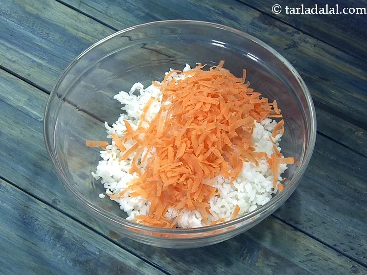 Step 2 – Add grated carrot.