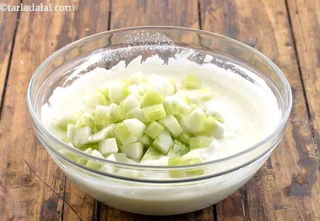 Step 3 – Add the cucumber, we have chopped it little big so it gives a nice mouthful …