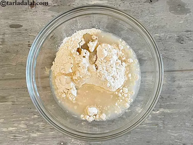 Step 5 – Add enough water to make a semi stiff dough. We have used 3&nbsp;tablespoons of water. …