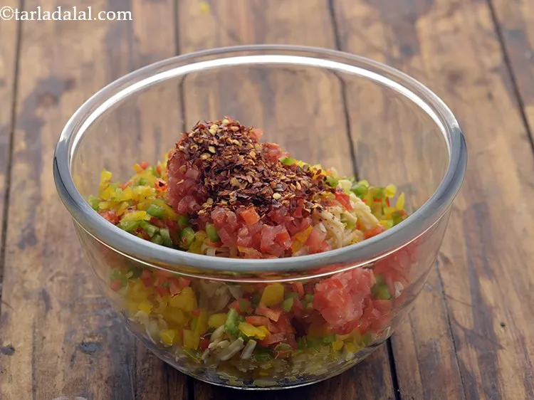 Step 14 – Add the chilli flakes.