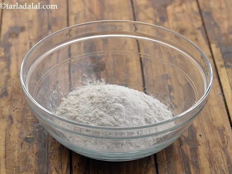 Step 5 – For the dough of tortilla, in a deep bowl take the plain flour.